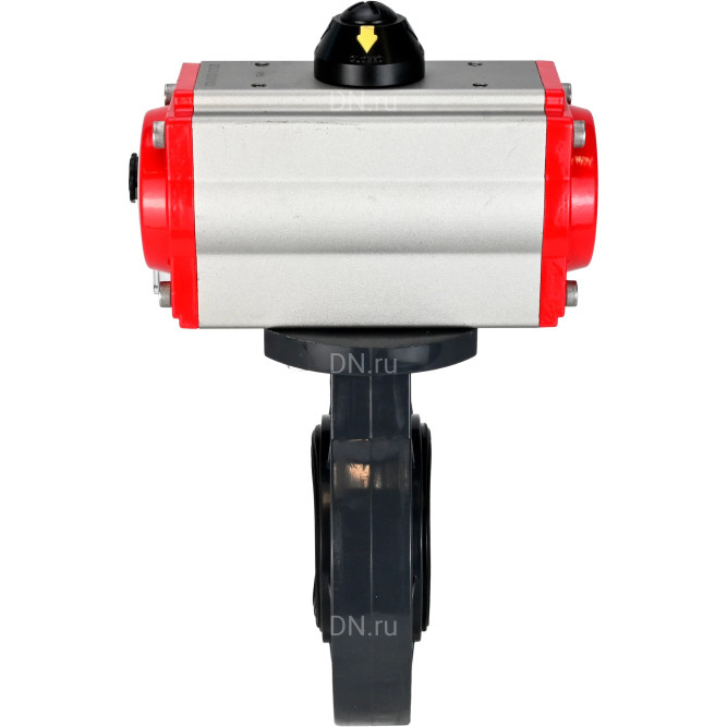 Затвор дисковый поворотный WBV4242E-2W-Fb-ISO Дн50 Ру10 межфланцевый, корпус - НПВХ, диск - НПВХ, уплотнение - EPDM, с пневмоприводом PA-SA-065 и пневмораспределителем 4M310-08 AC220V в Перми