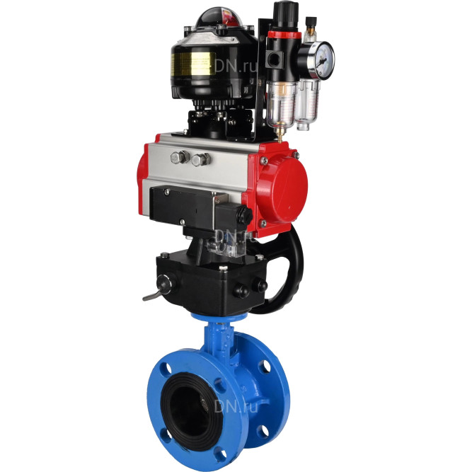 Затвор дисковый поворотный WBV1313E-2W-F-H Ду200 Ру16 фланцевый, корпус - чугун GGG40, диск - чугун GGG40, EPDM, с пневмоприводом PA-DA-140, пневмораспределителем 4M310-08 DC24V, БКВ APL-510N EX, ручным дублером MON2-450-T28-ISO и БПВ AFC2000 в Перми