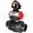 Кран шаровой BV4242E-FP-GRM-ISO Дн100 Ру10 полнопроходной, корпус - НПВХ, шар - НПВХ, уплотнение - EPDM, с пневмоприводом PA-DA-065, пневмораспределителем 4M310-08 AC220V и БКВ APL-510N EX в Перми