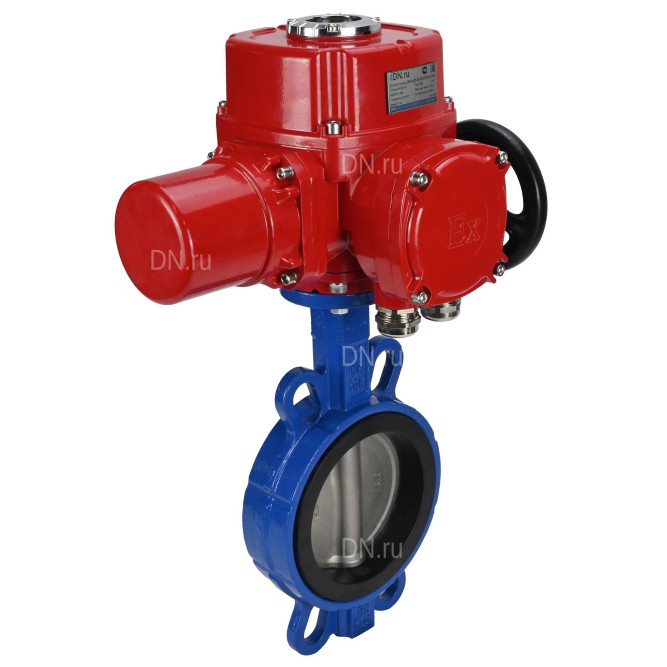 Затвор дисковый поворотный WBV1432N-2W-Fb-H Ду150 Ру16, корпус - чугун GGG50, диск - нержавеющая сталь 316L, уплотнение - NBR, с электроприводом QT-EX-015M-O2-220VAC-У1 в Перми