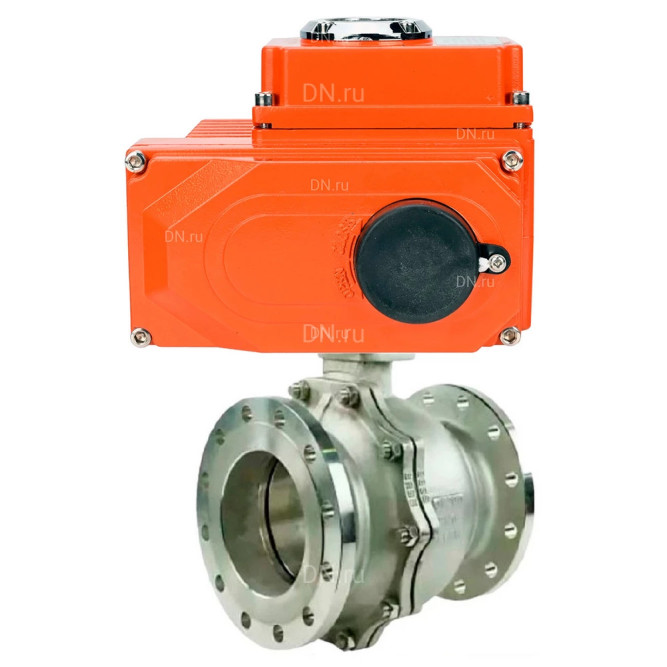 Кран шаровой BV3232P(2pc)-FP-F-ISO-R Ду250 Ру16 полнопроходной двухходовой, нержавеющая сталь 316, фланцевый, уплотнение - PTFE, с электроприводом QT-N-080EM-O1-220VAC-У1 HARK в Перми