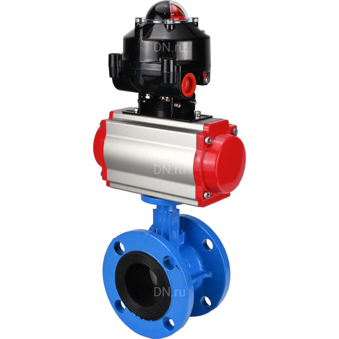 Затвор дисковый поворотный WBV1313E-2W-F-H Ду80 Ру16 фланцевый, корпус - чугун GGG40, диск - чугун GGG40, уплотнение - EPDM, с пневмоприводом PA-DA-105 и БКВ APL-510N EX в Перми