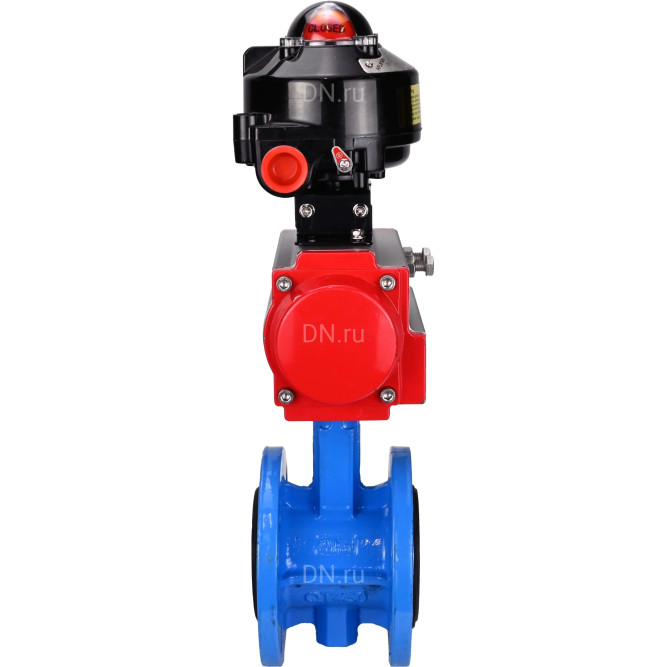 Затвор дисковый поворотный WBV1313E-2W-F-H Ду80 Ру16 фланцевый, корпус - чугун GGG40, диск - чугун GGG40, уплотнение - EPDM, с пневмоприводом PA-DA-105 и БКВ APL-510N EX в Перми