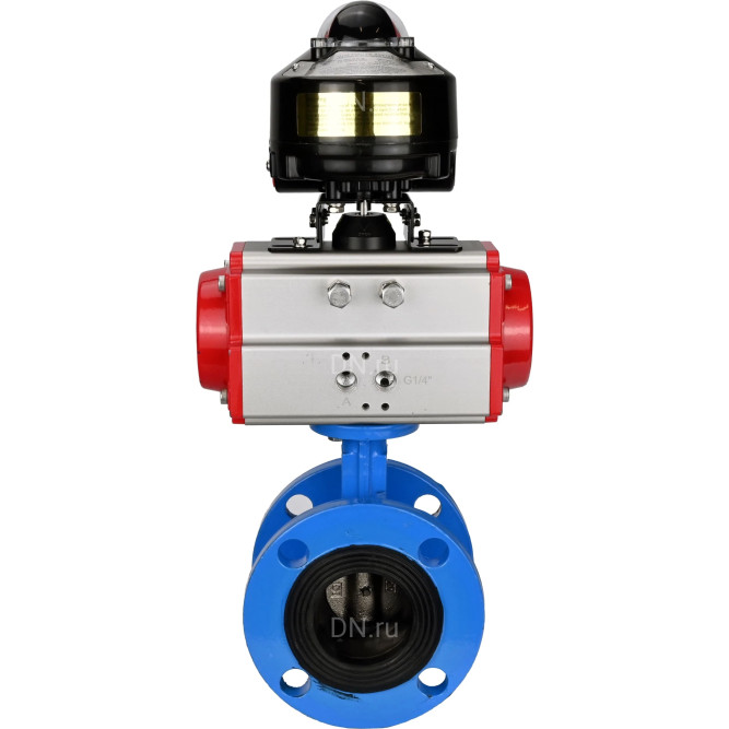 Затвор дисковый поворотный WBV1313E-2W-F-H Ду80 Ру16 фланцевый, корпус - чугун GGG40, диск - чугун GGG40, уплотнение - EPDM, с пневмоприводом PA-DA-105 и БКВ APL-510N EX в Перми