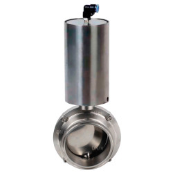 Затвор дисковый поворотный кламповый WBV3131E-2W-C-H Ду50 Ру10 корпус - пищевая нержавеющая сталь 304, уплотнение – EPDM, с пневмоприводом PA-SA-85 с возвратными пружинами