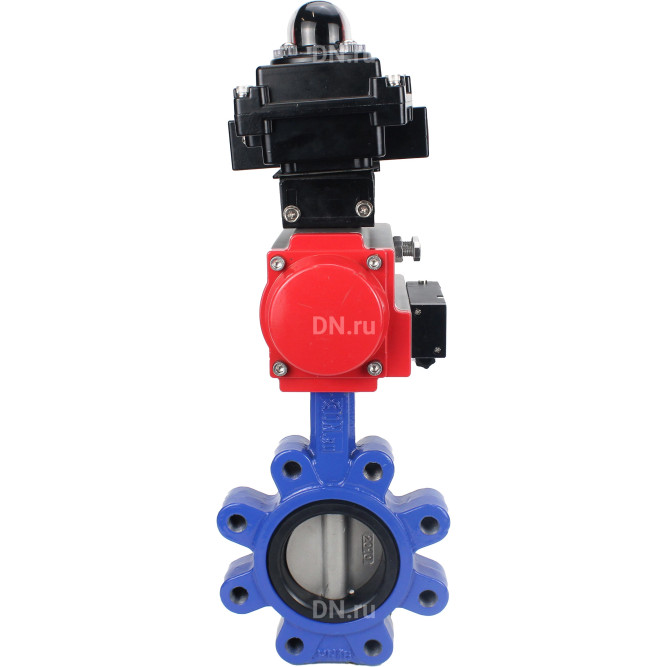 Затвор дисковый поворотный WBV1631E-2W-Fb-H Ду150 Ру16 LUG корпус - чугун QT450, диск - нержавеющая сталь 304, уплотнение - EPDM, с пневмоприводом PA-DA-105, пневмораспределителем 4M310-08 DC24V и БКВ APL-410N EX в Перми