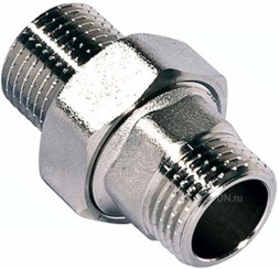 Соединение разъемное (американка) А-304-НР-НР-PTFE 3/8″ Ду10 Ру20 с уплотнением под гайкой по плоскости, корпус - нержавеющая сталь AISI 304, присоединение - наружная/наружная резьба, тип резьбы - BSPT