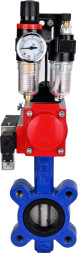 Затвор дисковый поворотный WBV1631N-2W-Fb-H Ду65 Ру16 LUG корпус - чугун QT450, диск - нержавеющая сталь 304, уплотнение - NBR, с пневмоприводом PA-SA-105, пневмораспределителем 4M310-08 AC220V и БПВ AFC2000