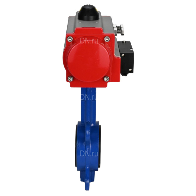 Затвор дисковый поворотный WBV1432N-2W-Fb-H Ду50 Ру16, корпус - чугун GGG50, диск - нержавеющая сталь 316L, уплотнение - NBR, с пневмоприводом PA-DA-065 двойного действия, пневмораспределителем 4M310-08 DC24V в Перми