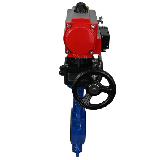 Затвор дисковый поворотный WBV1432N-2W-Fb-H Ду125 Ру16, корпус - чугун GGG50, диск - нержавеющая сталь 316L, уплотнение - NBR, с пневмоприводом PA-DA-105, пневмораспределителем 4M310-08 DC24V и ручным дублером MON3-700-T38-ISO в Перми