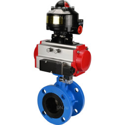 Затвор дисковый поворотный WBV1313E-2W-F-H Ду80 Ру16 фланцевый, корпус - чугун GGG40, диск - чугун GGG40, уплотнение - EPDM, с пневмоприводом PA-DA-105, пневмораспределителем 4M310-08 AC220V и БКВ APL-510N EX