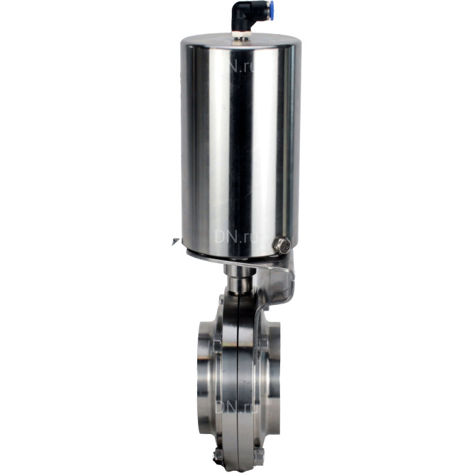 Затвор дисковый поворотный WBV3131S-2W-W-H Ду15 Ру10 под приварку, пищевая нержавеющая сталь 304, уплотнение – Silicon, с пневмоприводом PA-SA-85 с возвратными пружинами в Перми