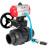 Кран шаровой BV4242E-FP-GRM-ISO Дн15 Ру10 полнопроходной, корпус - НПВХ, шар - НПВХ, уплотнение - EPDM, с пневмоприводом PA-DA-052, пневмораспределителем 4V320-08 AC220V и ручным дублером MON1-250-T26-ISO в Перми