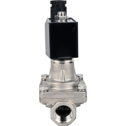 Клапан электромагнитный VS731-PT-NC-24VDC 1/2″ Ду15 Ру6 соленоидный двухходовой, корпус - нержавеющая сталь 304, уплотнение - PTFE, внутренняя резьба, прямого действия, нормально закрытый, с нулевым перепадом давления, катушка - 24В