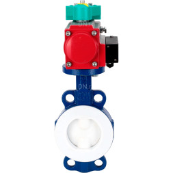 Затвор дисковый поворотный WBV3434Pf-2W-Fb-R Ду150 Ру16 корпус - углеродистая сталь WCB, диск - углеродистая сталь WCB, футерованный PTFE, уплотнение - PTFE, с PA-DA-105, 4M310-08 DC24V и ALS200D