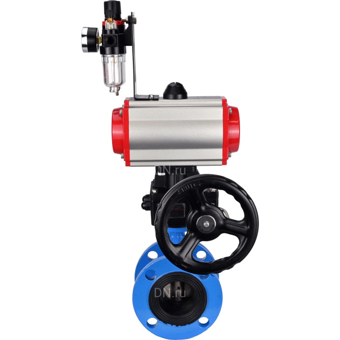 Затвор дисковый поворотный WBV1313E-2W-F-H Ду125 Ру16 фланцевый, корпус - чугун GGG40, диск - чугун GGG40, EPDM, с пневмоприводом PA-DA-130, пневмораспределителем 4M310-08 AC220V, ручным дублером MON1-250-T26-ISO и БПВ AFC2000 в Перми