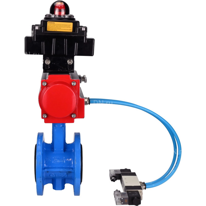 Затвор дисковый поворотный WBV1313E-2W-F-H Ду150 Ру16 фланцевый, корпус - чугун GGG40, диск - чугун GGG40, уплотнение - EPDM, с пневмоприводом PA-DA-130, пневмораспределителем 4V320-10 AC220V и БКВ APL-410N EX в Перми