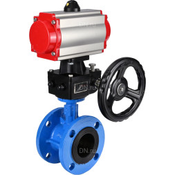 Затвор дисковый поворотный WBV1313E-2W-F-H Ду50 Ру16 фланцевый, корпус - чугун GGG40, диск - чугун GGG40, уплотнение - EPDM, с пневмоприводом PA-DA-105 и ручным дублером MON1-250-T26-ISO