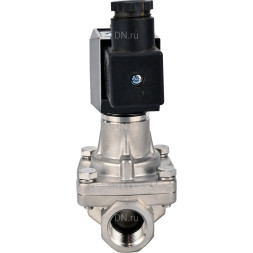 Клапан электромагнитный VS731-PT-NC-24VDC 3/4″ Ду20 Ру6 соленоидный двухходовой, корпус - нержавеющая сталь 304, уплотнение - PTFE, внутренняя резьба, прямого действия, нормально закрытый, с нулевым перепадом давления, катушка - 24В