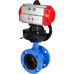 Затвор дисковый поворотный WBV1313E-2W-F-H Ду65 Ру16 фланцевый, корпус - чугун GGG40, диск - чугун GGG40, уплотнение - EPDM, с пневмоприводом PA-DA-105 и ручным дублером MON1-250-T26-ISO