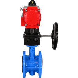 Затвор дисковый поворотный WBV1313E-2W-F-H Ду65 Ру16 фланцевый, корпус - чугун GGG40, диск - чугун GGG40, уплотнение - EPDM, с пневмоприводом PA-DA-105 и ручным дублером MON1-250-T26-ISO