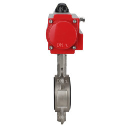 Затвор дисковый поворотный WBV3131N-2W-Fb-H Ду100 Ру16, корпус - нержавеющая сталь 304, диск - нержавеющая сталь 304, уплотнение - NBR, с пневмоприводом PA-DA-083 двойного действия