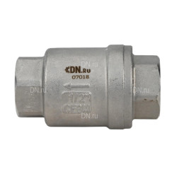 Клапан обратный VCS3232P-T 1/2″ Ду15 Ру16 резьбовой, пружинный, корпус - нержавеющая сталь 316, диск - нержавеющая сталь 316, уплотнение - металл