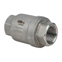 Клапан обратный VCS3232P-T 1/2″ Ду15 Ру16 резьбовой, пружинный, корпус - нержавеющая сталь 316, диск - нержавеющая сталь 316, уплотнение - металл