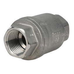 Клапан обратный VCS3232P-T 1/2″ Ду15 Ру16 резьбовой, пружинный, корпус - нержавеющая сталь 316, диск - нержавеющая сталь 316, уплотнение - металл