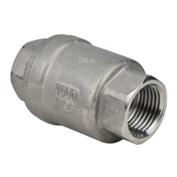 Клапан обратный VCS3232P-T 1/2″ Ду15 Ру16 резьбовой, пружинный, корпус - нержавеющая сталь 316, диск - нержавеющая сталь 316, уплотнение - металл
