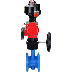 Затвор дисковый поворотный WBV1313E-2W-F-H Ду65 Ру16 фланцевый, корпус - чугун GGG40, диск - чугун GGG40, EPDM, с пневмоприводом PA-DA-105, пневмораспределителем 4M310-08 DC24V, БКВ APL-510N EX и ручным дублером MON1-250-T26-ISO