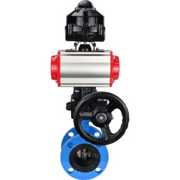 Затвор дисковый поворотный WBV1313E-2W-F-H Ду65 Ру16 фланцевый, корпус - чугун GGG40, диск - чугун GGG40, EPDM, с пневмоприводом PA-DA-105, пневмораспределителем 4M310-08 DC24V, БКВ APL-510N EX и ручным дублером MON1-250-T26-ISO
