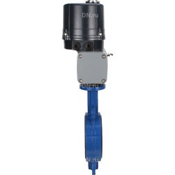 Затвор дисковый поворотный WBV3432N-2W-Fb-H Ду150 Ру16, корпус - углеродистая сталь WCB, диск - нержавеющая сталь 316L, уплотнение - NBR, с электроприводом QTSA-N-030EM-O0-220VAC с пружинным возвратом