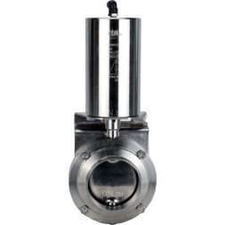 Затвор дисковый поворотный WBV3131S-2W-W-H Ду40 Ру10 под приварку, пищевая нержавеющая сталь 304, уплотнение – Silicon, с пневмоприводом PA-SA-85 с возвратными пружинами