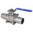 Кран шаровой BV3232P(3pc)-FP-W-ISO-H LONG Ду20 Ру63 полнопроходной, трехсоставной, корпус - нержавеющая сталь 316, уплотнение - PTFE, под приварку, с рукояткой в Перми