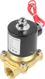 Клапан электромагнитный VS100-NT-NC-24VAC 1/2″ Ду15 Ру10 прямого действия двухходовой, корпус - латунь, присоединение - внутренняя резьба, уплотнение - NBR, нормально-закрытый, катушка - 24 В AC