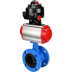 Затвор дисковый поворотный WBV1313E-2W-F-H Ду125 Ру16 фланцевый, корпус - чугун GGG40, диск - чугун GGG40, уплотнение - EPDM, с пневмоприводом PA-DA-130, пневмораспределителем 4M310-08 DC24V и БКВ APL-510N EX