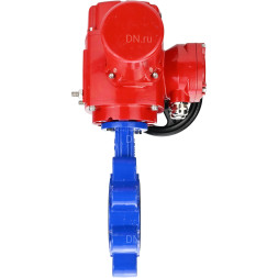 Затвор дисковый поворотный WBV1616N-2W-Fb-H Ду50 Ру16 LUG межфланцевый, корпус - чугун QT450, диск - чугун QT450, уплотнение - NBR, с электроприводом QT-EX-005M-O2-220VAC-У1 с моментной муфтой и штурвалом