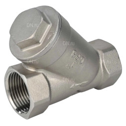 Клапан обратный VCSY3232P-T 3/8″ Ду10 Ру40 Y-образный, резьбовой, пружинный, корпус - нержавеющая сталь 316, диск - нержавеющая сталь 316, уплотнение - PTFE