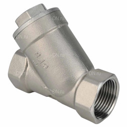 Клапан обратный VCSY3232P-T 3/8″ Ду10 Ру40 Y-образный, резьбовой, пружинный, корпус - нержавеющая сталь 316, диск - нержавеющая сталь 316, уплотнение - PTFE