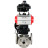 Кран шаровой BV3232P(4pc)-FP-3WL-F Ду40 Ру16 полнопроходной трехходовой, фланцевый, корпус - нержавеющая сталь SS316, с пневмоприводом PA-DA-065 двойного действия, БКВ APL-410N EX и ручным дублером MON1-250-T26-ISO в Перми
