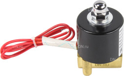 Клапан электромагнитный VS100-ET-NC-220VAC 1/8″ Ду6 Ру10, соленоидный двухходовой, корпус - латунь, уплотнение - EPDM, резьбовой, нормально-закрытый, прямого действия, катушка - 220В