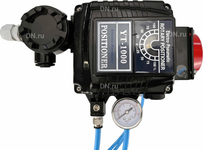 Кран шаровой BV3232P(4pc)-SP-3WL-T-ISO-H Ду50 Ру63 стандартнопроходной, внутренняя резьба, нержавеющая сталь SS316, L-типа, c пн.приводом PA-SA-083 двойного действия и электропневматическим позиционером YT-1000RSN с обратной связью в Перми
