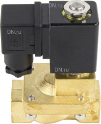 Клапан электромагнитный VS400-VT-NC-24VDC 1/2″ Ду15 Ру16, соленоидный двухходовой, корпус - латунь, уплотнение - Viton, резьбовой, нормально-закрытый, пилотный, катушка - 24В