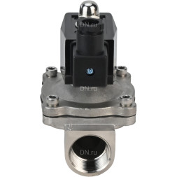 Клапан электромагнитный VS331-VT-NC-24VAC 1″ Ду25 Ру10 прямого действия двухходовой, корпус - сталь нержавеющая 304, присоединение - внутренняя резьба, уплотнение - VITON, нормально-закрытый, катушка - 24 В AC
