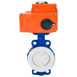 Затвор дисковый поворотный WBV3434Pf-2W-Fb-H Ду125 Ру16 корпус - углеродистая сталь WCB, диск - углеродистая сталь WCB, футерованный PTFE, уплотнение - PTFE, с электроприводом QT-N-010EM-О1-380VAC-У1 380В HARK