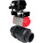 Кран шаровой BV4242E-FP-GRM-ISO Дн25 Ру10 полнопроходной, корпус - НПВХ, шар - НПВХ, уплотнение - EPDM, с пневмоприводом PA-DA-052 и пневмопозиционером YT-1000RSN с обратной связью в Перми