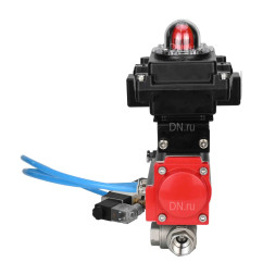 Кран шаровой BV3232P(4pc)-SP-3WL-T-ISO-H Ду65 Ру40, стандартнопроходной, четырехсоставной, корпус - нержавеющая сталь 316, уплотнение - PTFE, внутренняя резьба, с пневмоприводом PA-DA-083, пневмораспределителем 4V320-08 AC220V, БКВ APL-410N Ex