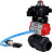Кран шаровой BV4242E-FP-GRM-ISO Дн25 Ру10 полнопроходной, корпус - НПВХ, шар - НПВХ, уплотнение - EPDM, с пневмоприводом PA-DA-052, пневмораспределителем 4V320-08 AC220V и БКВ APL-410N EX в Перми