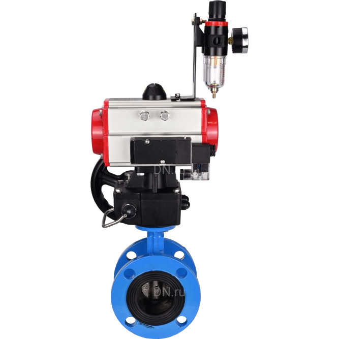 Затвор дисковый поворотный WBV1313E-2W-F-H Ду200 Ру16 фланцевый, корпус - чугун GGG40, диск - чугун GGG40, EPDM, с пневмоприводом PA-DA-140, пневмораспределителем 4M310-08 DC24V, ручным дублером MON2-450-T28-ISO и БПВ AFC2000 в Перми